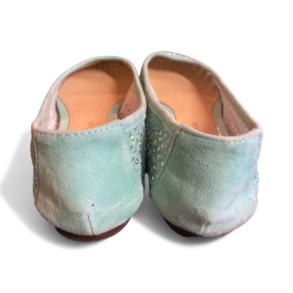 Antonio Melani Mint Suede Rhinestone Ballet Flats Size 8 - Picture 7 of 8